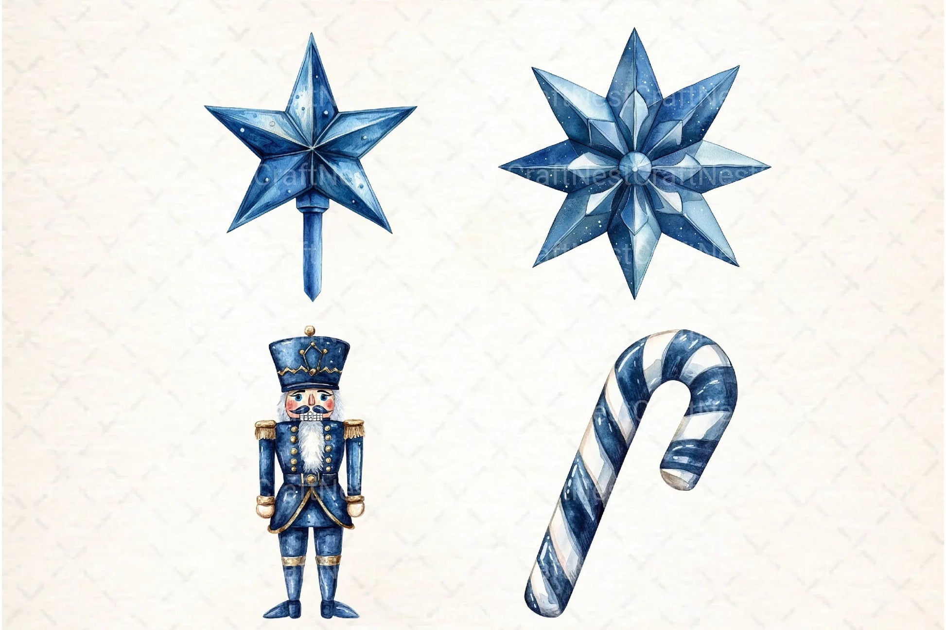 Blue Christmas Clipart Bundle 1 - CraftNest - Digital Crafting and Art