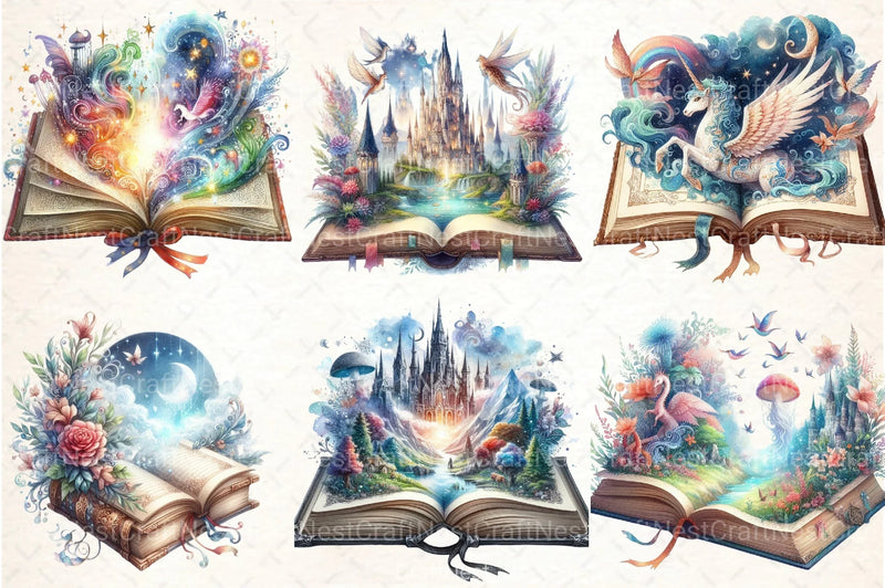 Beautiful Fantasy Book Clipart Bundle - CraftNest - Digital Crafting and Art
