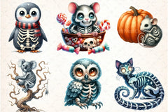 Halloween Skeleton Animals Clipart Bundle - CraftNest - Digital Crafting and Art