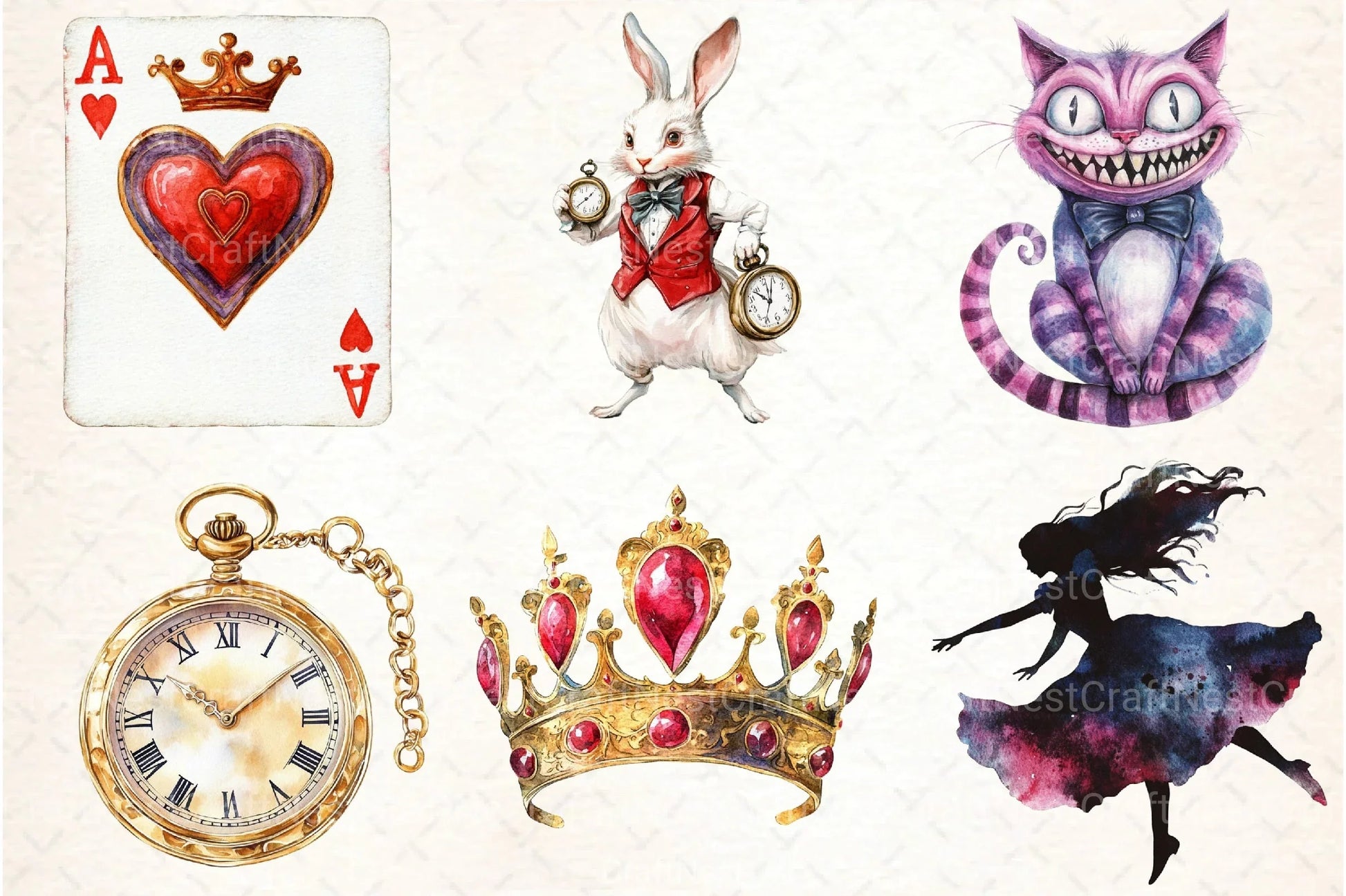 Alice in Wonderland Clipart Bundle - CraftNest - Digital Crafting and Art