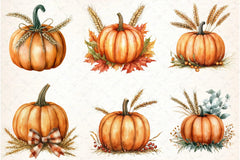 Thanksgiving Pumpkin and Wheat Clipart Bundle - CraftNest - Digital Crafting and Art