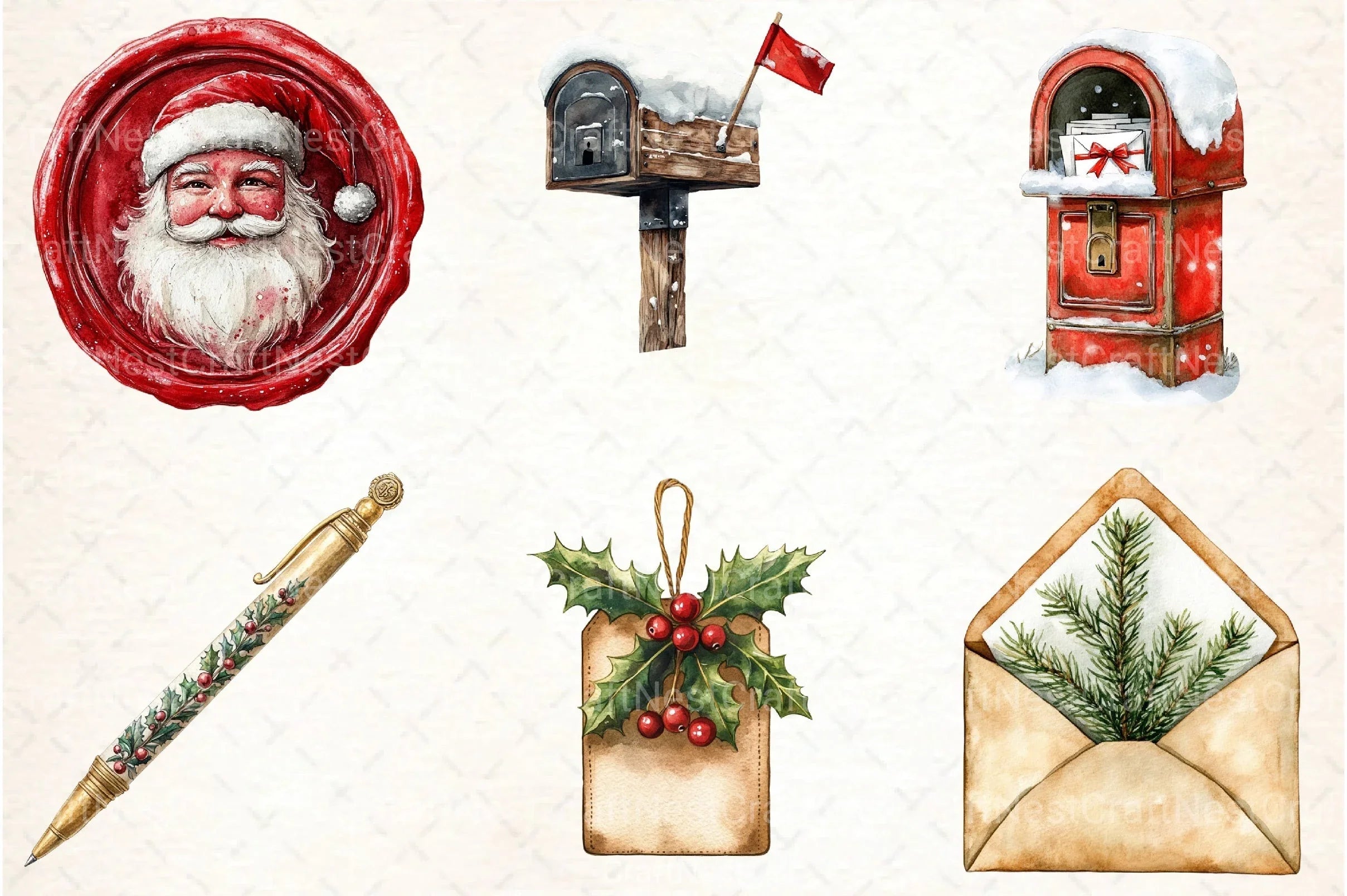 Letters to Santa Christmas Clipart Bundle - CraftNest - Digital Crafting and Art