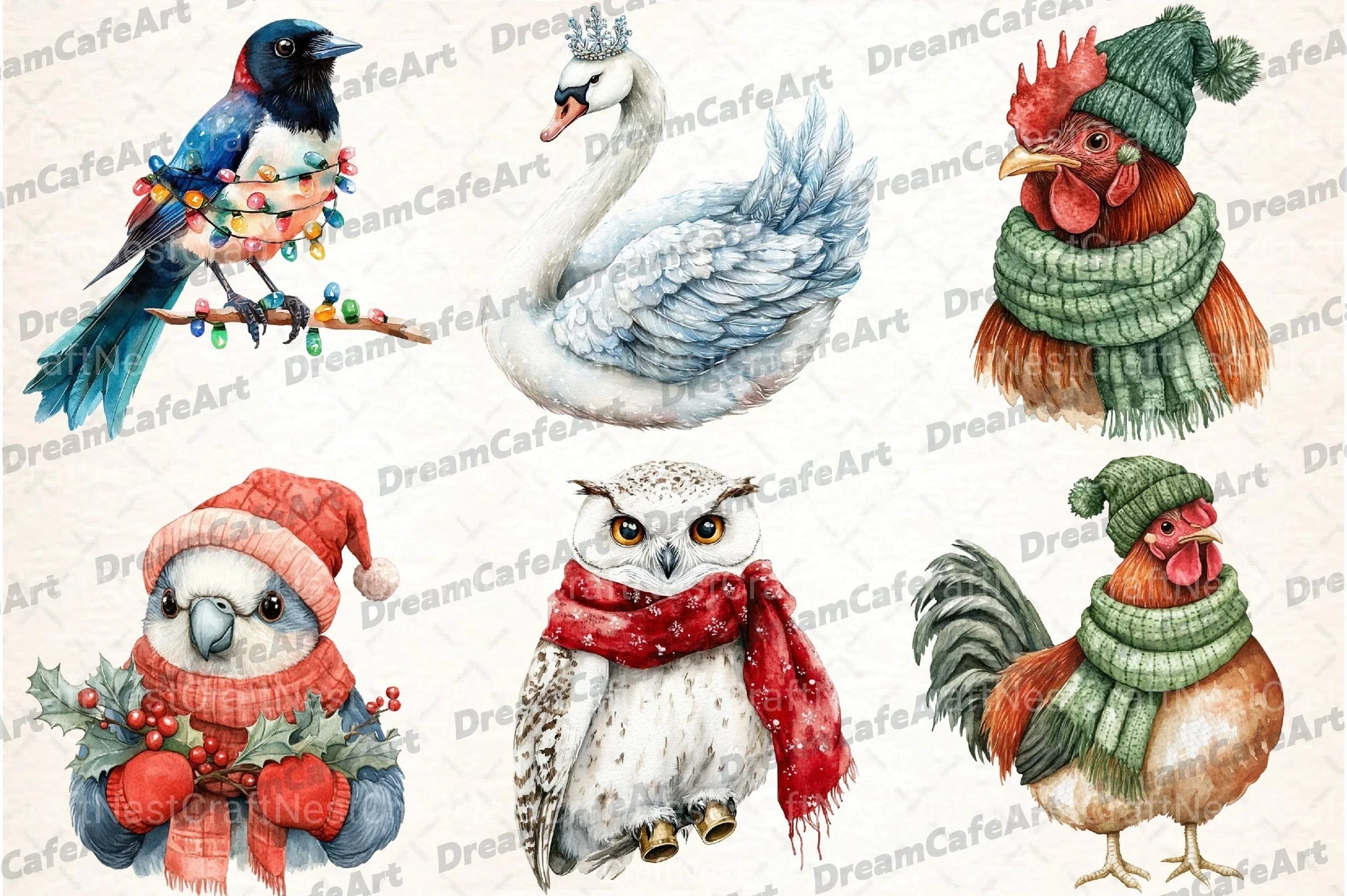 Christmas Birds Clipart Bundle 2 - CraftNest - Digital Crafting and Art