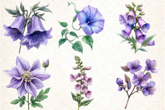 Purple Flowers Clipart Bundle 1 - CraftNest - Digital Crafting and Art