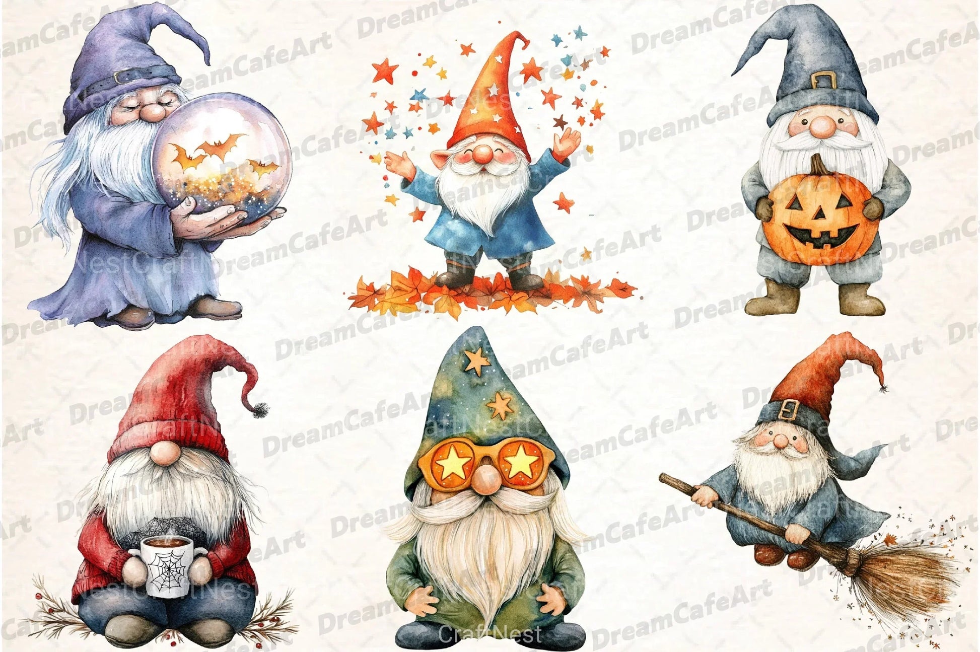 Gnomes Halloween Clipart Bundle - CraftNest - Digital Crafting and Art
