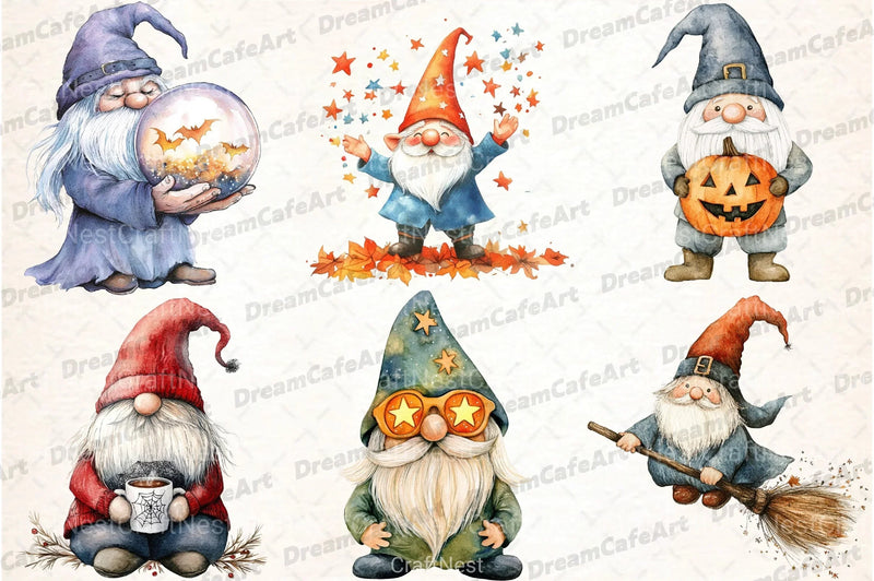 Gnomes Halloween Clipart Bundle - CraftNest - Digital Crafting and Art