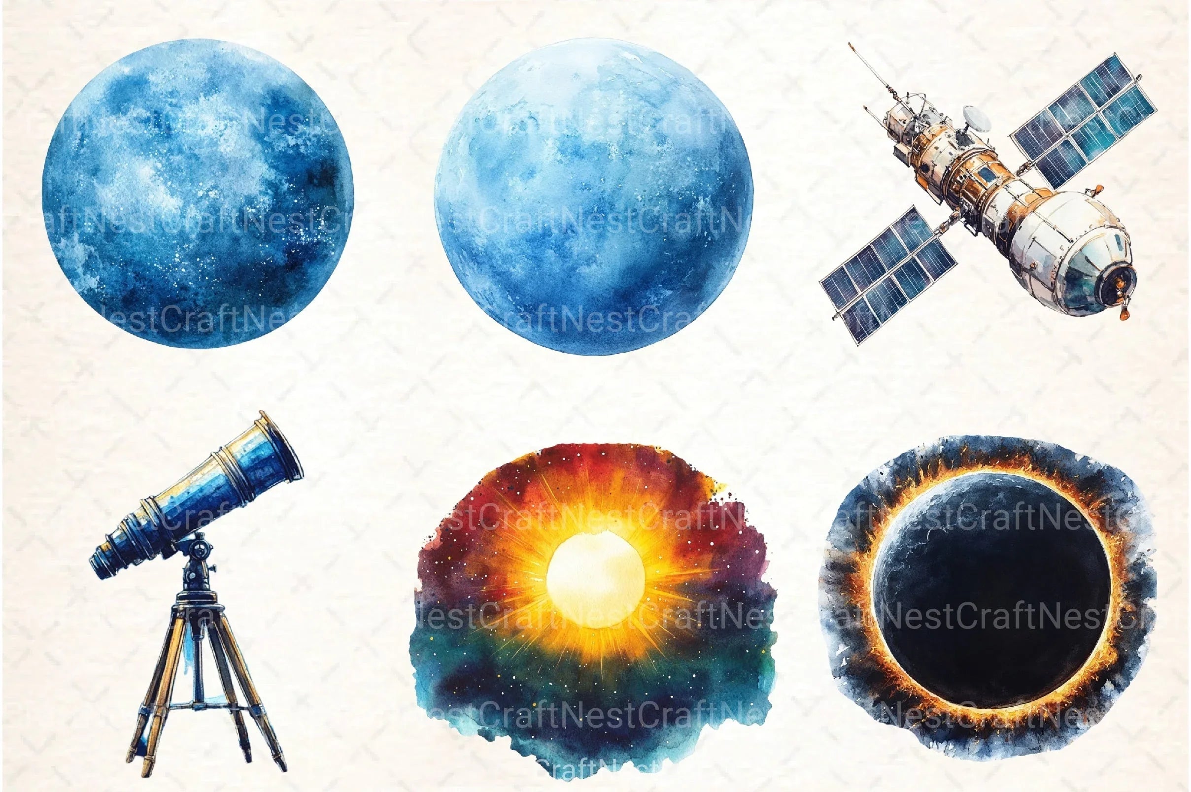 Solar System Clipart Bundle - CraftNest - Digital Crafting and Art