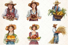 Thanksgiving Farmer Clipart Bundle - CraftNest - Digital Crafting and Art