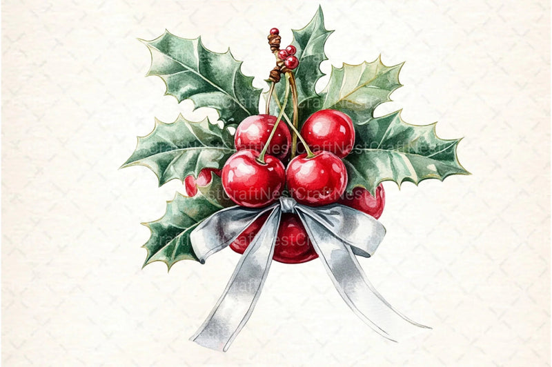 Midnight Cherry Christmas Clipart Bundle 4 - CraftNest - Digital Crafting and Art