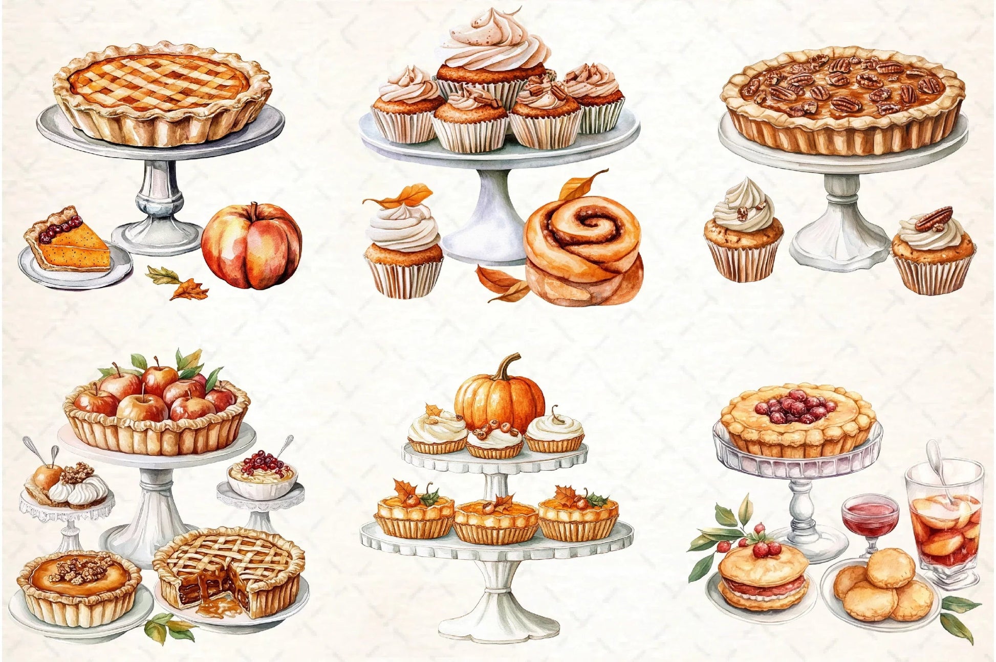Thanksgiving Dessert Table Clipart Bundle - CraftNest - Digital Crafting and Art