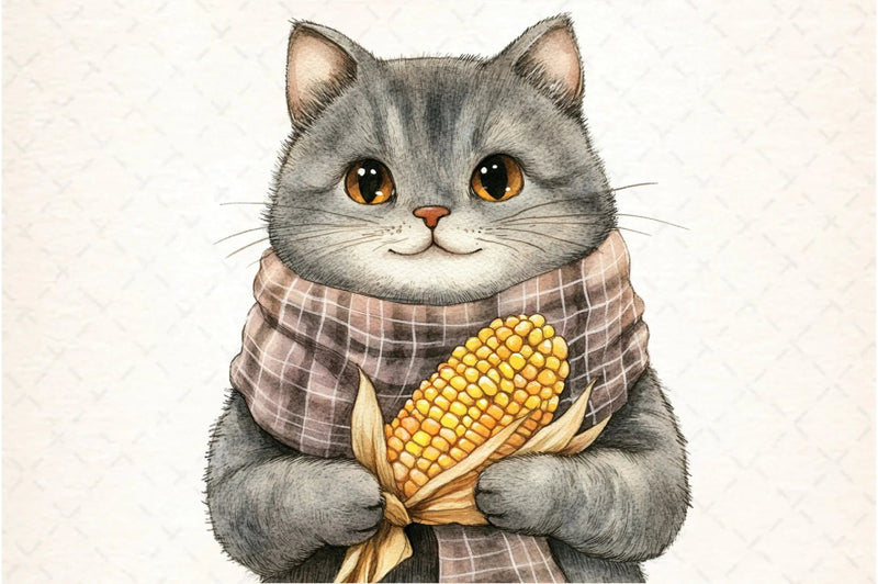 Thanksgiving Cat Clipart Bundle - CraftNest - Digital Crafting and Art