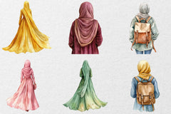 Hijab Girl Backside Clipart Bundle - CraftNest - Digital Crafting and Art