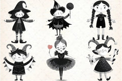 Whimsical Gothic Vampire Dolls Clipart Bundle - CraftNest - Digital Crafting and Art