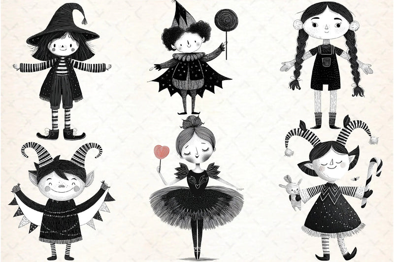 Whimsical Gothic Vampire Dolls Clipart Bundle - CraftNest - Digital Crafting and Art