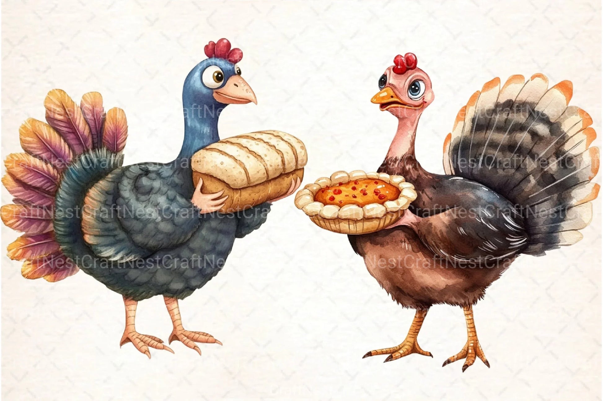 Thanksgiving Turkey Cartoon Clipart Bundle - CraftNest - Digital Crafting and Art