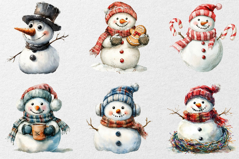 Funny Christmas Snowman Clipart Bundle - CraftNest - Digital Crafting and Art