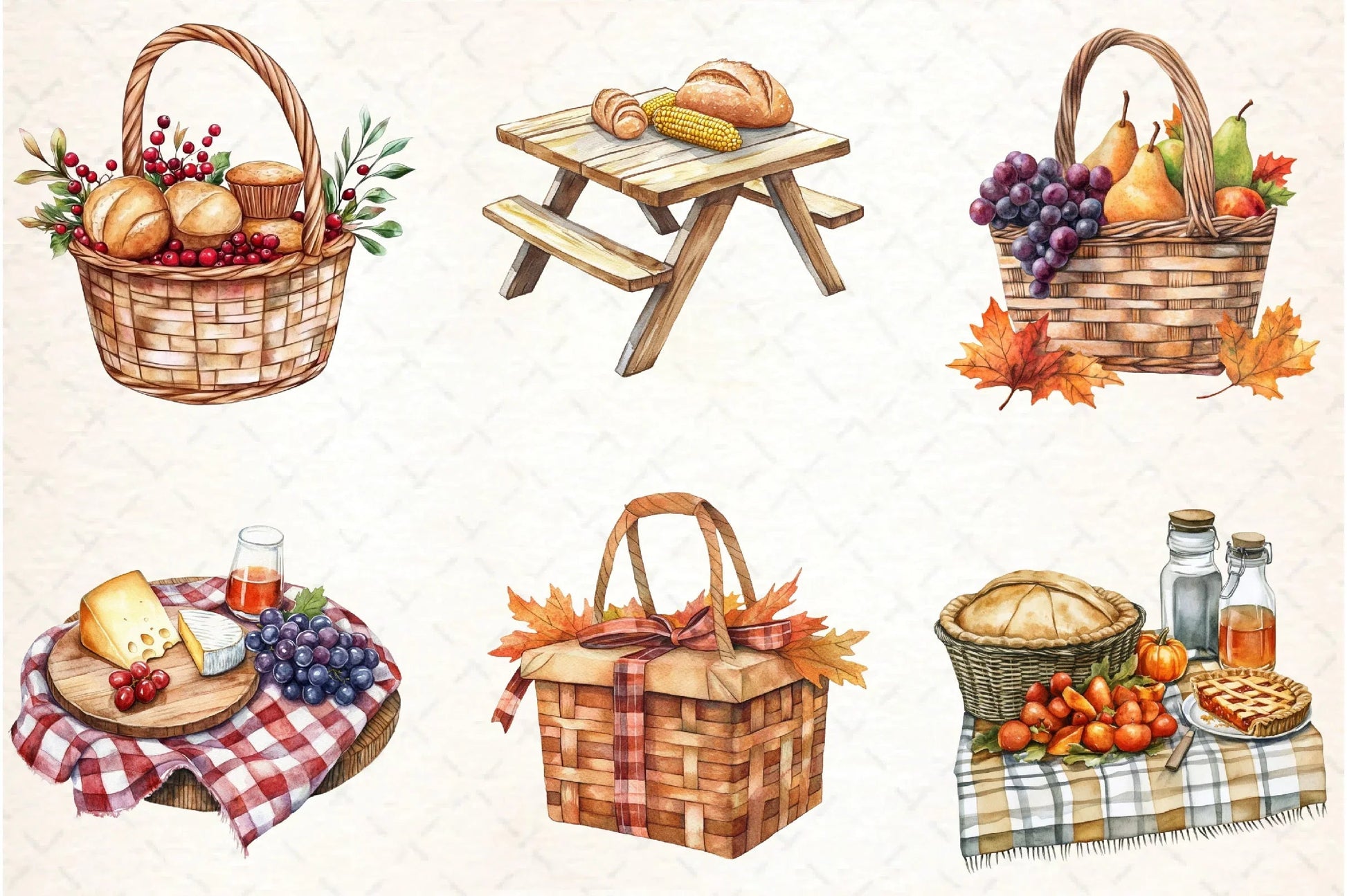 Thanksgiving Picnic Clipart Bundle - CraftNest - Digital Crafting and Art
