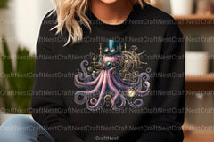 Steampunk Octopus Clipart Bundle - CraftNest - Digital Crafting and Art