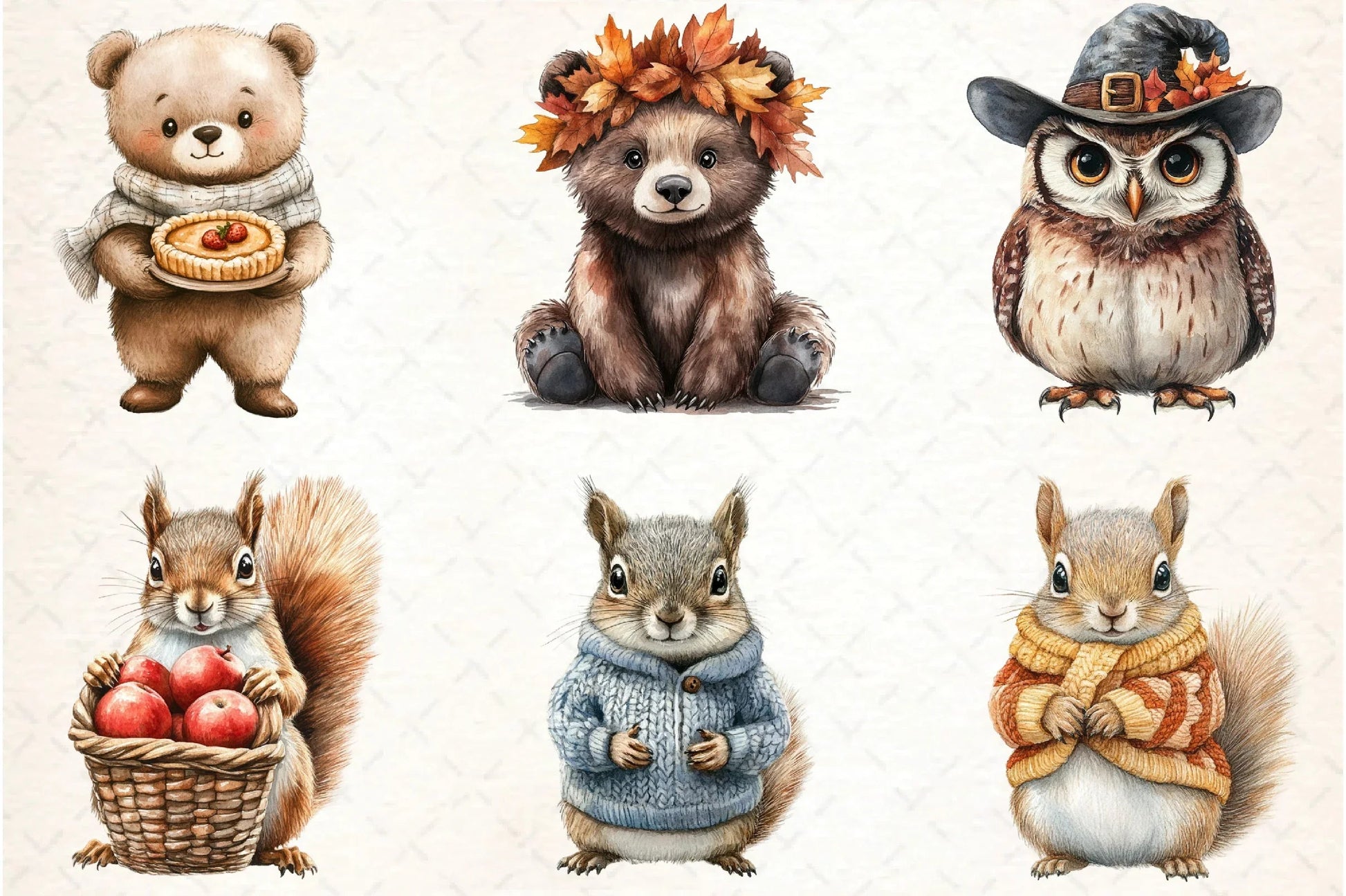 Woodland Animals Thanksgiving Clipart Bundle - CraftNest - Digital Crafting and Art
