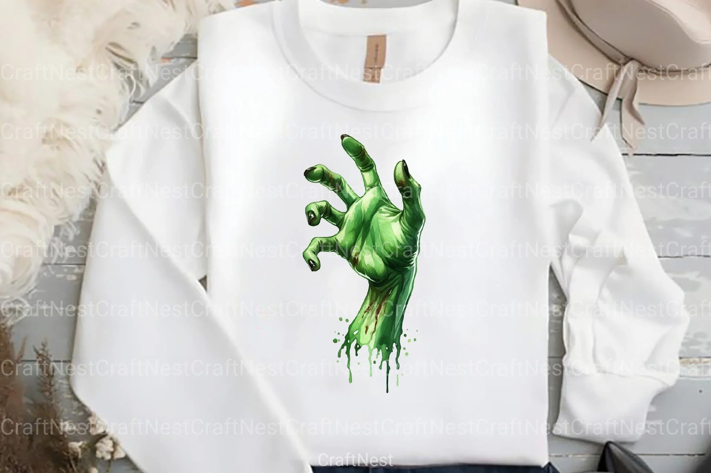 Green & White Halloween Clipart Bundle 99 - CraftNest - Digital Crafting and Art