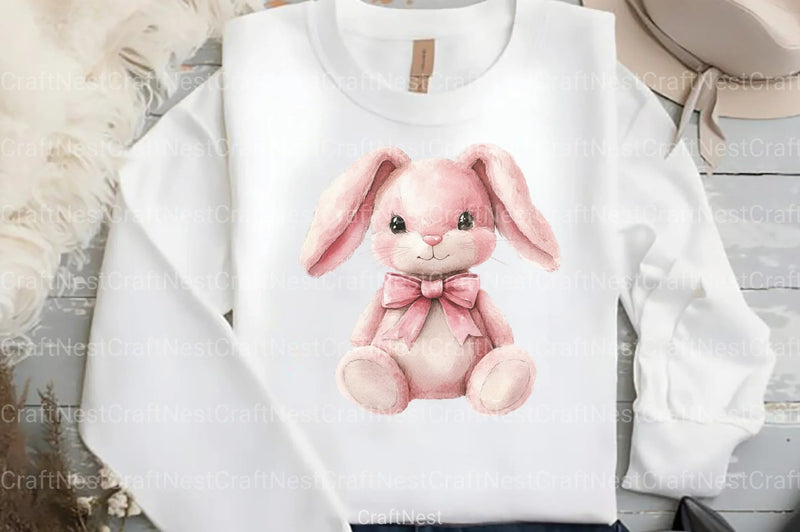 Boho Pink Bunny Clipart Bundle - CraftNest - Digital Crafting and Art