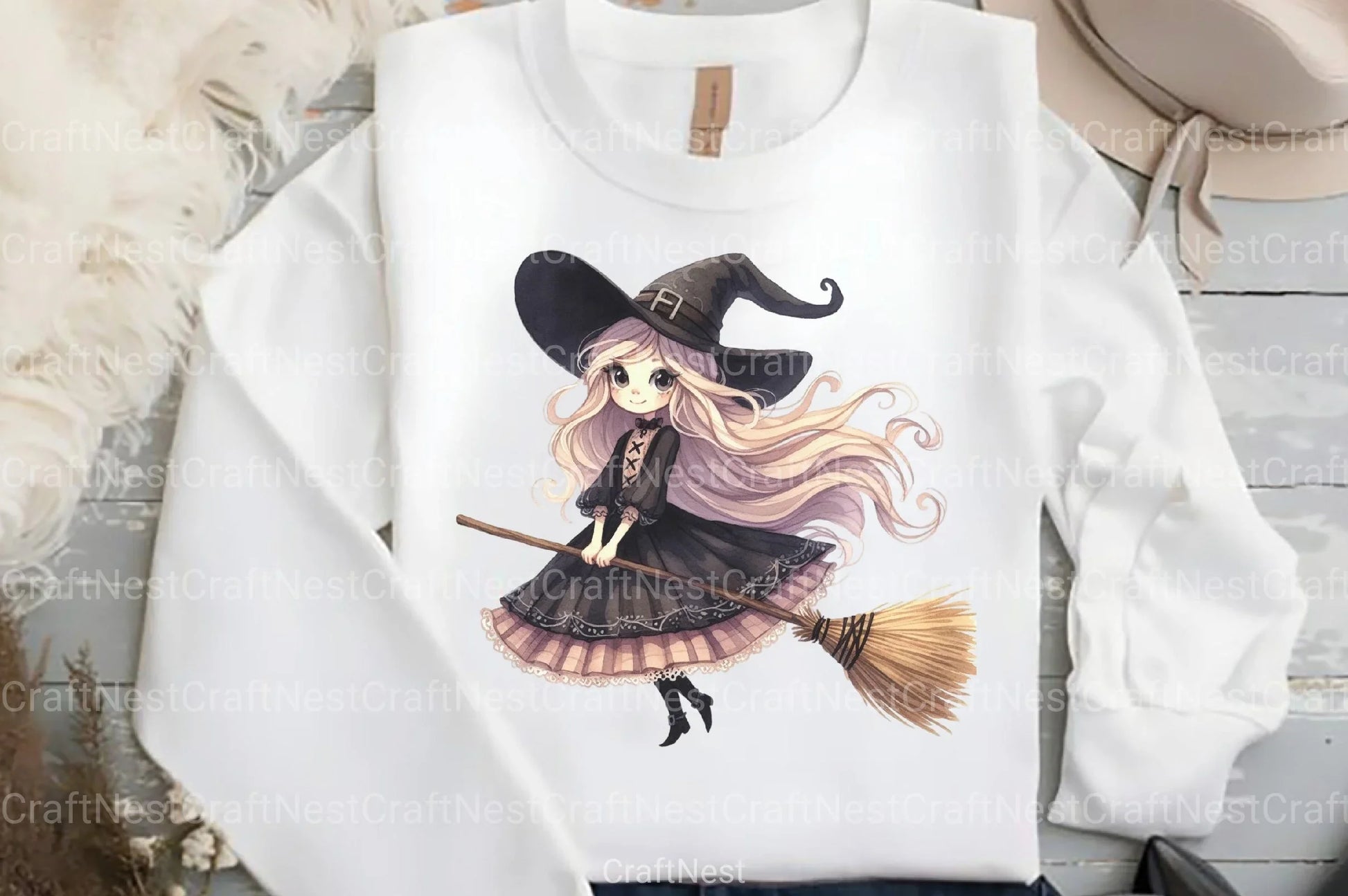 Cute Gothic Witch Broomstick Clipart Bundle Sweden - CraftNest - Digital Crafting and Art