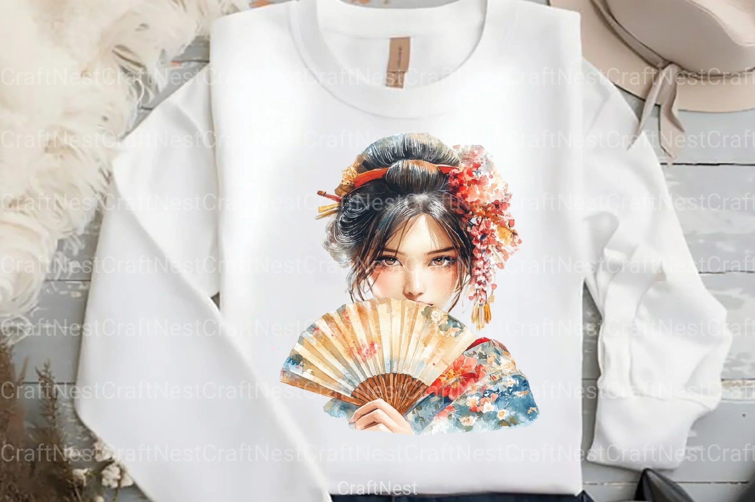 Beautiful Japanese Geisha Girl Clipart Bundle - CraftNest - Digital Crafting and Art