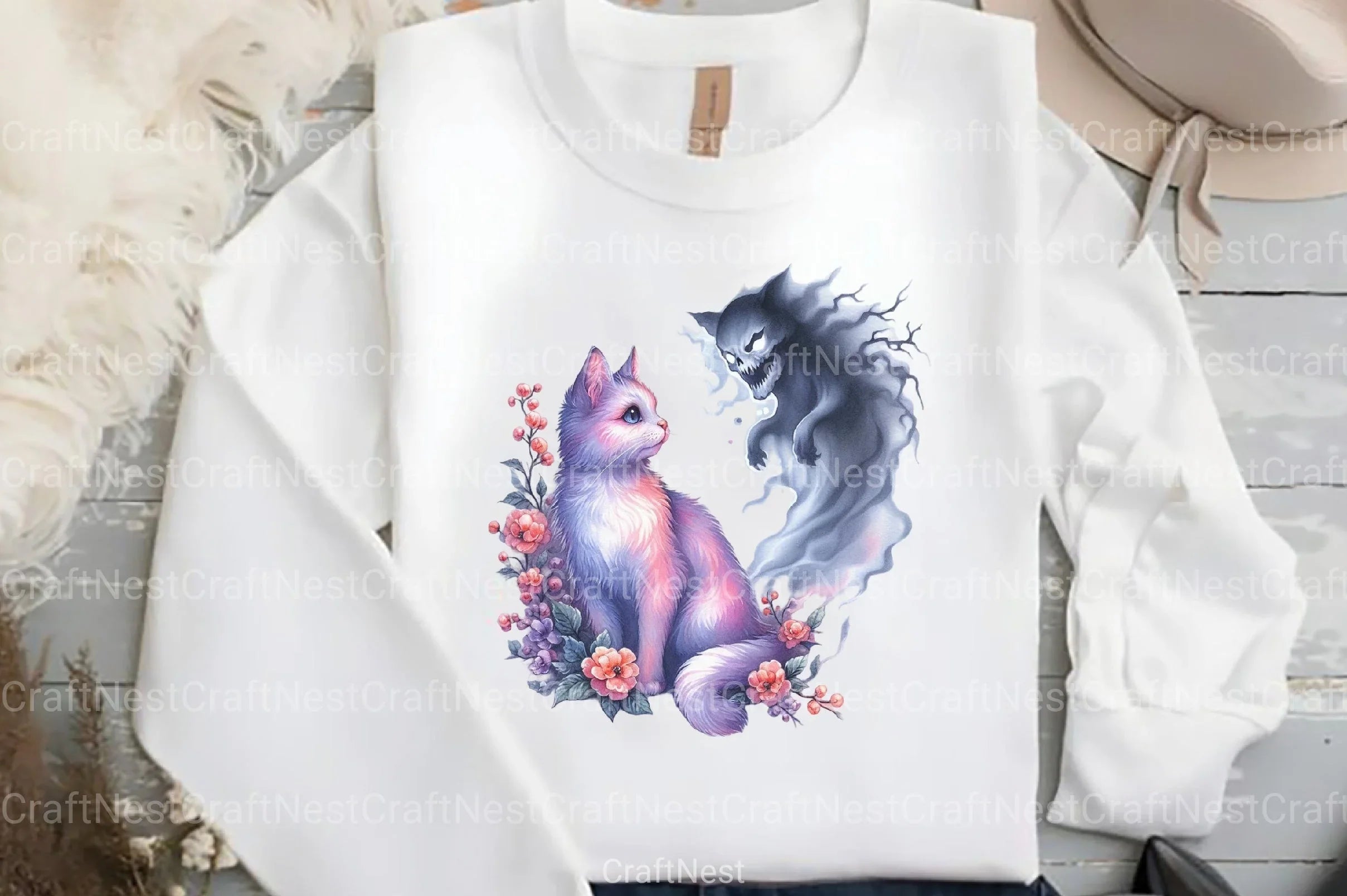 Halloween Cat & Ghost Clipart Bundle 78 - CraftNest - Digital Crafting and Art