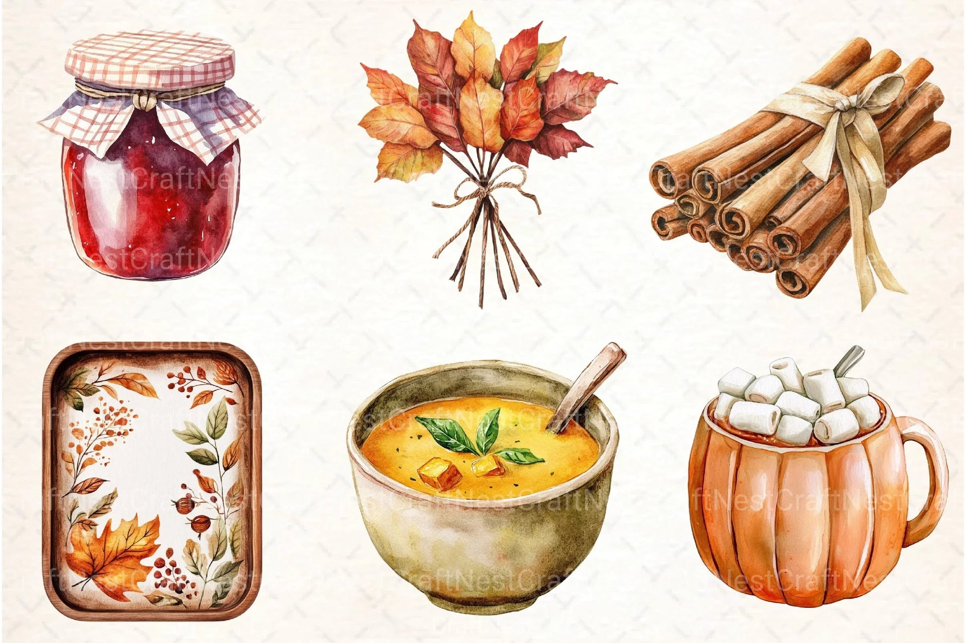 Cozy Autumn Thanksgiving Clipart Bundle - CraftNest - Digital Crafting and Art