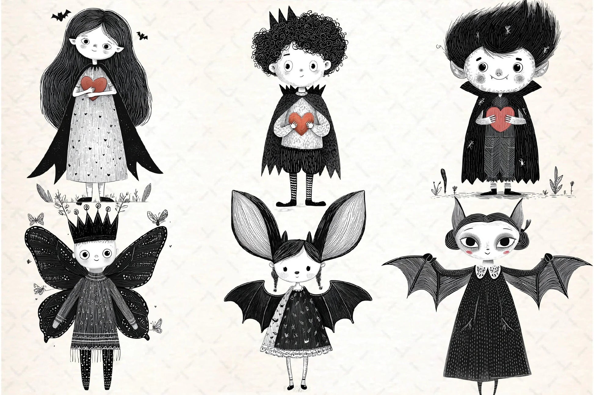 Whimsical Gothic Vampire Dolls Clipart Bundle - CraftNest - Digital Crafting and Art
