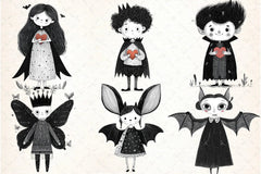 Whimsical Gothic Vampire Dolls Clipart Bundle - CraftNest - Digital Crafting and Art