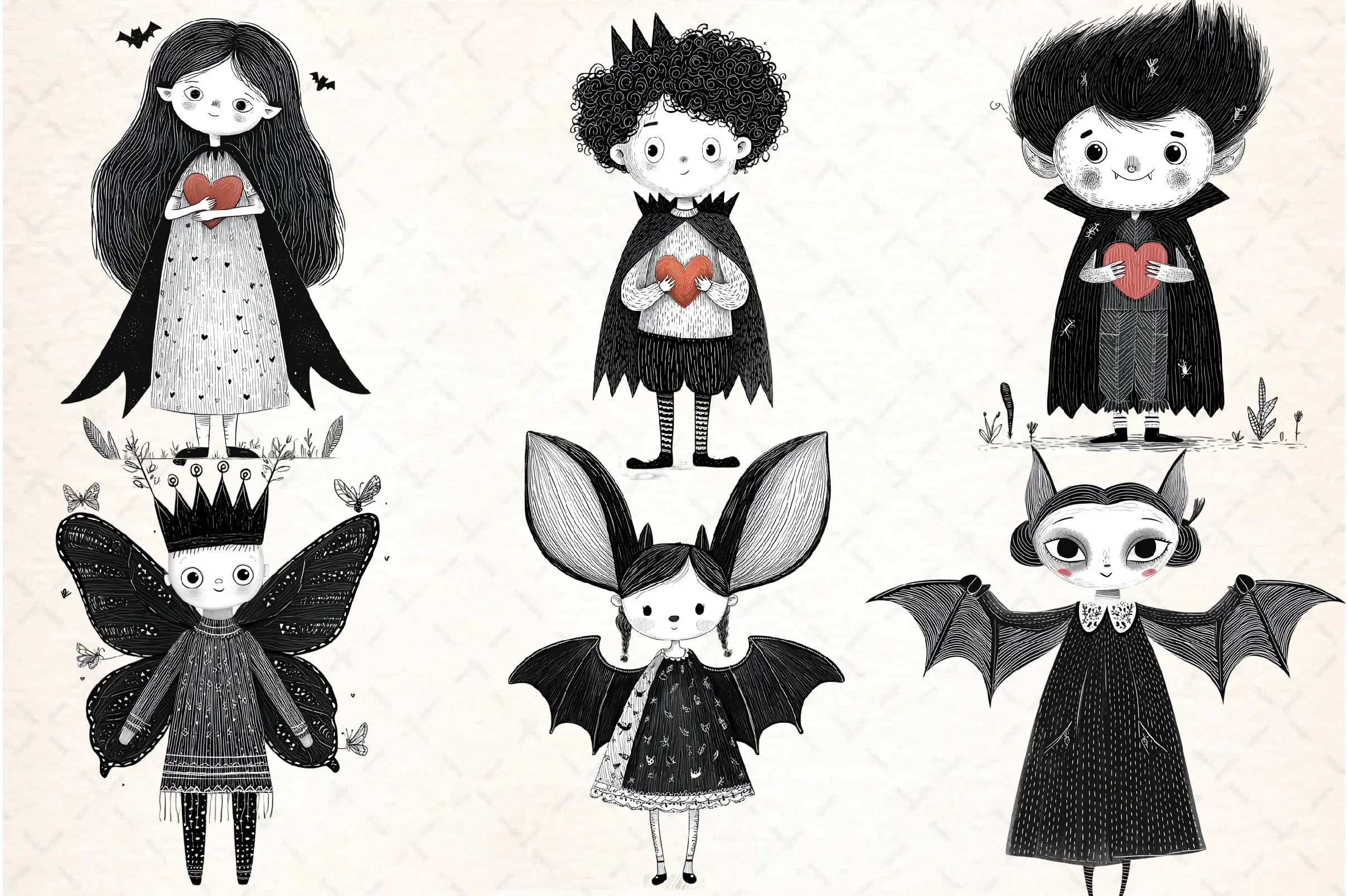 Whimsical Gothic Vampire Dolls Clipart Bundle - CraftNest - Digital Crafting and Art