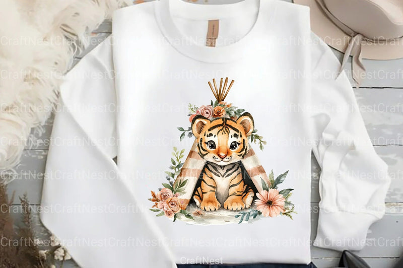 Boho Baby Animals Clipart Bundle - CraftNest - Digital Crafting and Art