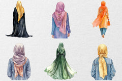 Hijab Girl Backside Clipart Bundle - CraftNest - Digital Crafting and Art