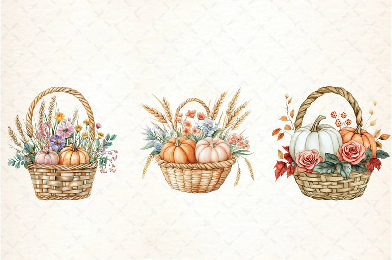 Harvest Basket Thanksgiving Clipart Bundle - CraftNest - Digital Crafting and Art