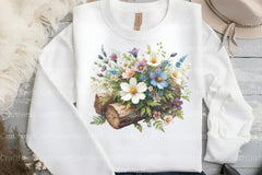 Wildflowers on Logs Clipart Bundle - CraftNest - Digital Crafting and Art