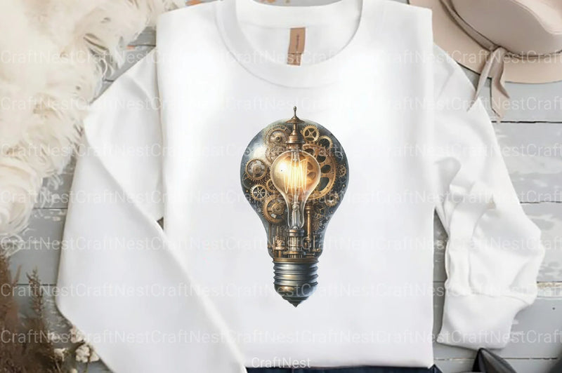 Steampunk Lightbulb Clipart Bundle - CraftNest - Digital Crafting and Art