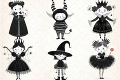 Whimsical Gothic Vampire Dolls Clipart Bundle - CraftNest - Digital Crafting and Art