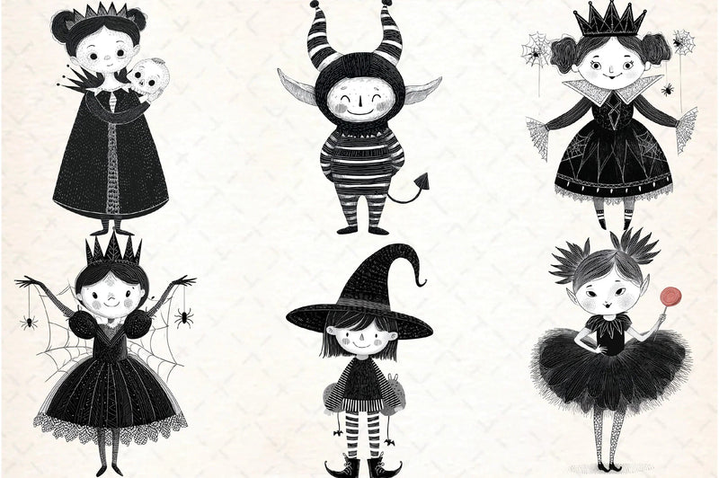 Whimsical Gothic Vampire Dolls Clipart Bundle - CraftNest - Digital Crafting and Art
