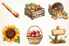 Harvest Blessings Thanksgiving Clipart Bundle - CraftNest - Digital Crafting and Art