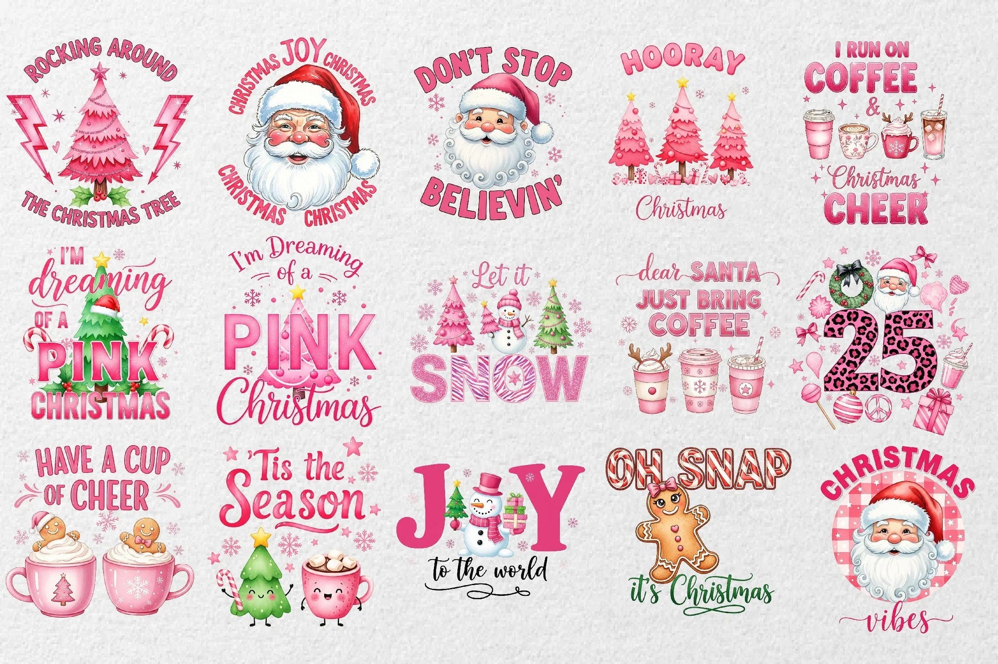 Pink Christmas Clipart Bundle - CraftNest - Digital Crafting and Art