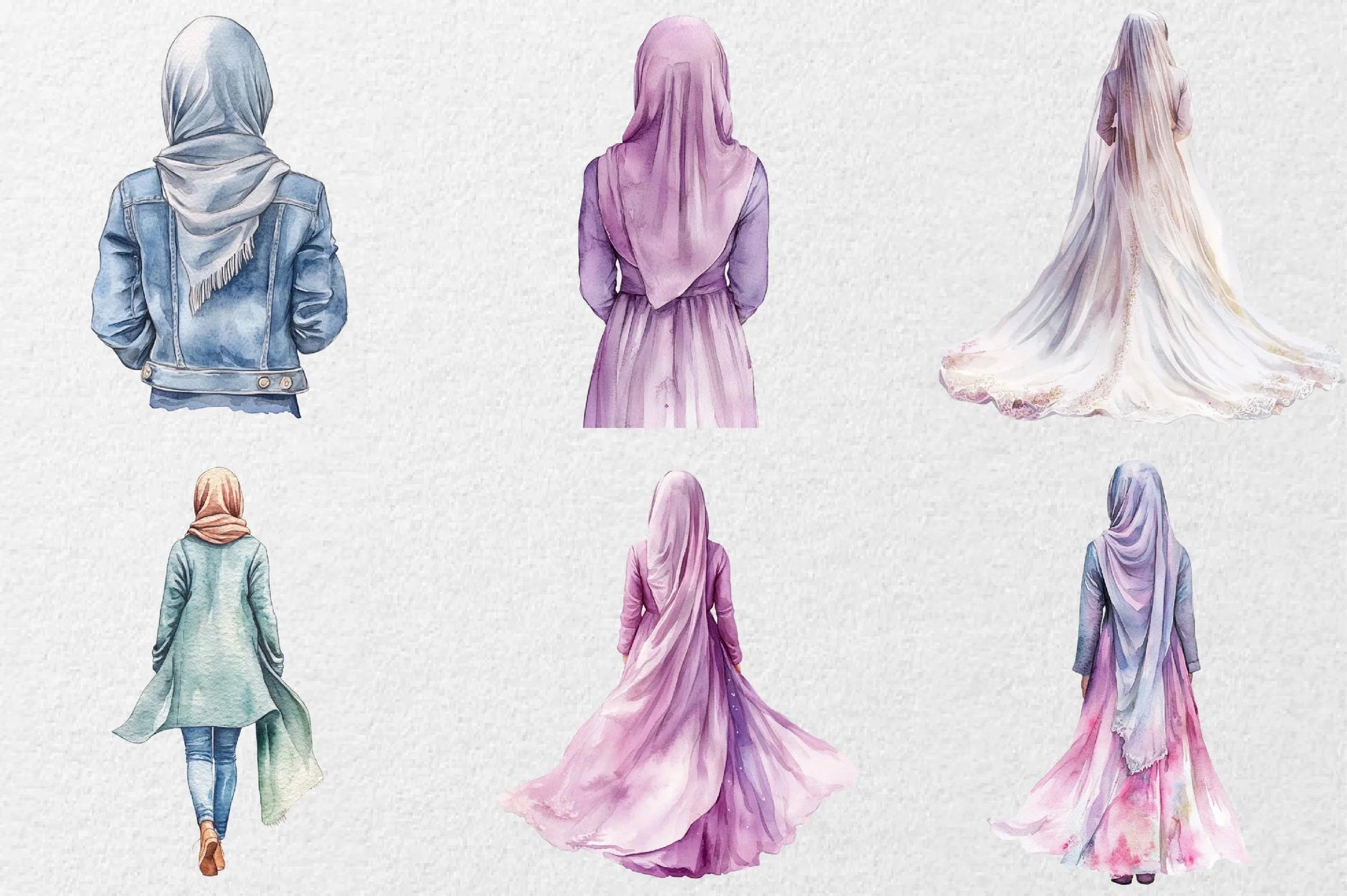 Hijab Girl Backside Clipart Bundle - CraftNest - Digital Crafting and Art