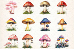 Mushrooms Clipart Bundle - CraftNest - Digital Crafting and Art