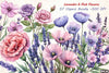 Lavender & Pink Flowers Clipart Bundle