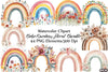 Boho Rainbow Floral Clipart Bundle