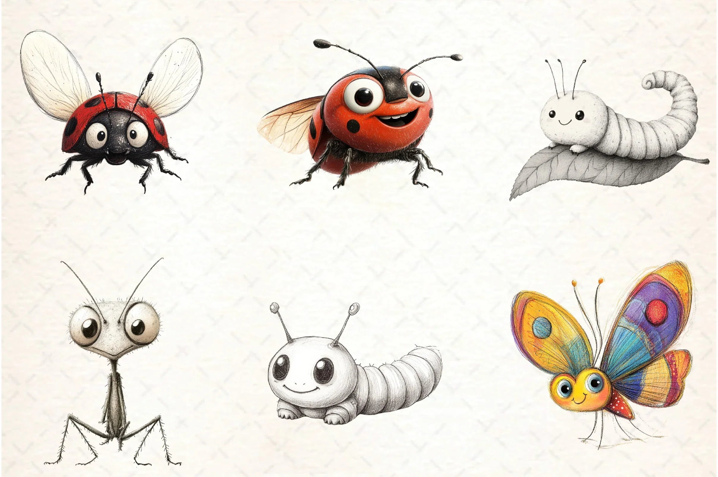 Whimsical Insect Clipart Bundle - CraftNest - Digital Crafting and Art