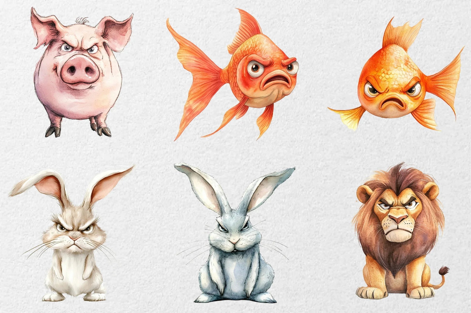 Grumpy Animals Clipart Bundle - Funny Collection - CraftNest - Digital Crafting and Art