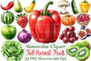 Fall Harvest Fruits & Veggies Clipart Bundle