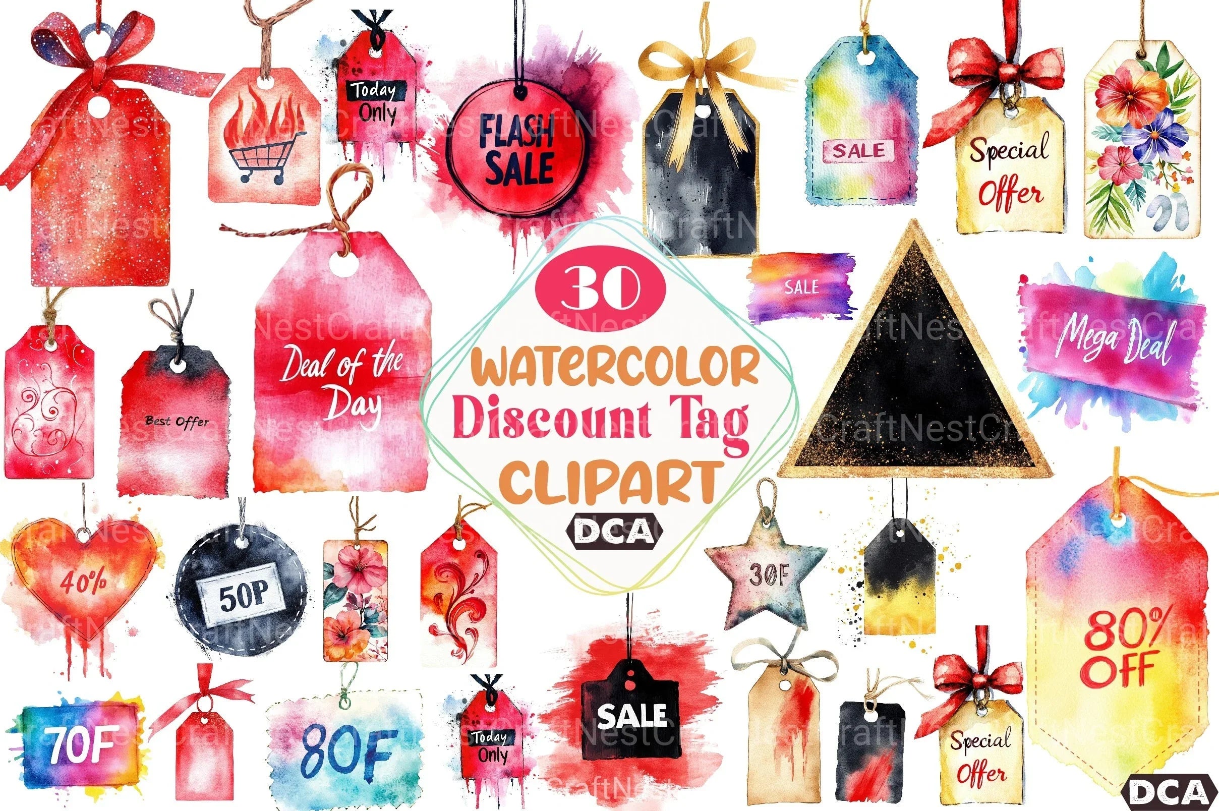 Black Friday Discount Tag Clipart Bundle - CraftNest - Digital Crafting and Art