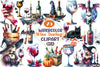 Halloween Wine Tasting Clipart Bundle